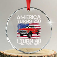 America Turns 250 I Turn 40 1986 40th Birthday Crystal Glass Ornament Vintage Classic Original American Old Pickup Truck
