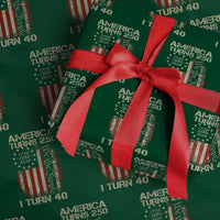 America Turns 250 I Turn 40 Wrapping Paper Roll 40th Birthday 250th Anniversary USA Vintage 1986 Bday