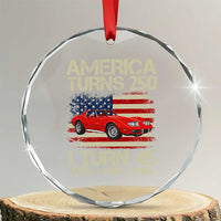 America Turns 250 I Turn 45 1981 45th Birthday Crystal Glass Ornament Sports Car Retro Americana