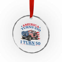 America Turns 250 I Turn 50 1976 50th Birthday Crystal Glass Ornament Compact Classic Off-road SUV