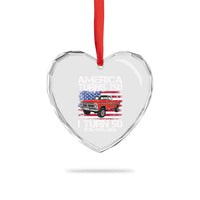 America Turns 250 I Turn 50 1976 50th Birthday Heart Crystal Glass Ornament Vintage Classic Original American Old Pickup Truck