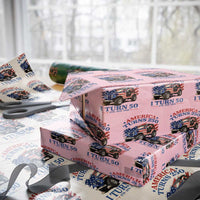 America Turns 250 I Turn 50 1976 50th Birthday Wrapping Paper Roll Compact Classic Off-road SUV
