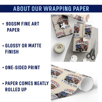 America Turns 250 I Turn 50 1976 50th Birthday Wrapping Paper Roll Compact Classic Off-road SUV