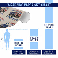 America Turns 250 I Turn 50 1976 50th Birthday Wrapping Paper Roll Compact Classic Off-road SUV