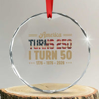 America Turns 250 I Turn 50 50th Birthday Crystal Glass Ornament Vintage USA 250th Anniversary 1976 50 Year Old Gift
