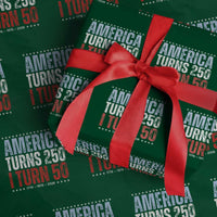 America Turns 250 I Turn 50 Wrapping Paper Roll 50th Birthday 250th Anniversary USA Vintage 1976