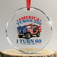 America Turns 250 I Turn 60 1966 60th Birthday Crystal Glass Ornament Compact Classic Off-road SUV