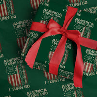 America Turns 250 I Turn 60 Wrapping Paper Roll 60th Birthday 250th Anniversary USA Vintage 1966 Bday