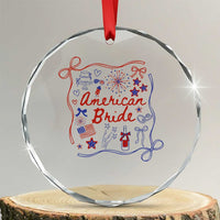 American Bride Bachelorette Party Crystal Glass Ornament Coquette Bow 4th Of July - Wonder Print Shop