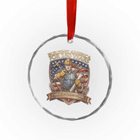 American Construction Worker Crystal Glass Ornament Building America For 250 Years