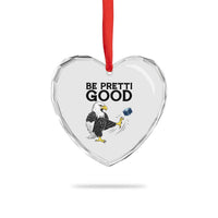 American Eagle Be Pretti Good Heart Crystal Glass Ornament Minneapolis Support Gift
