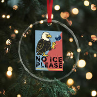 American Eagle No Ice Please Crystal Glass Ornament Minnesota Protest Support Gift