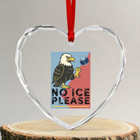 American Eagle No Ice Please Heart Crystal Glass Ornament Minnesota Protest Support Gift
