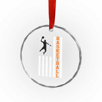 American Flag Basketball Crystal Glass Ornament Patriotic Sports Lover Gift