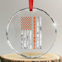 American Flag Basketball Crystal Glass Ornament USA Sports Fan