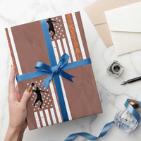 American Flag Basketball Wrapping Paper Roll Patriotic Sports Lover Gift