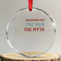 American Flag Dachshund Dad Crystal Glass Ornament The Man The Myth The Snack Dealer