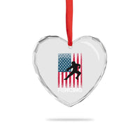 American Flag Fencing USA Patriotic Heart Crystal Glass Ornament - Wonder Print Shop