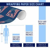 American Flag Football Wrapping Paper Roll Cool Distressed Vintage Patriotic Football Player - Wonder Print Shop
