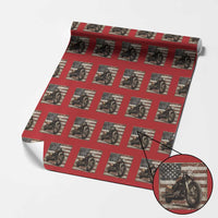 American Flag Motorcycle Wrapping Paper Roll Vintage Retro Biker USA 4th of July - Wonder Print Shop