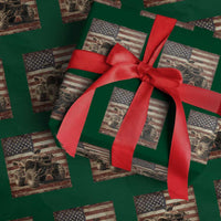 American Flag Quad 4 Wheeler Wrapping Paper Roll Vintage Retro Cool ATV Quadrider Off Road Clothing - Wonder Print Shop