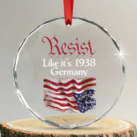 American Flag Resist Crystal Glass Ornament Like It's 1938 Germany TS02