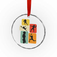 American Football Player Retro Vintage Sport Lover Crystal Glass Ornament - Wonder Print Shop