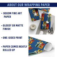 American Football Player Retro Vintage Sport Lover Wrapping Paper Roll - Wonder Print Shop