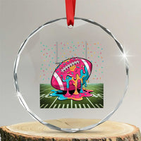 American Football Sprinkles Ice Cream Drip Field Goal Crystal Glass Ornament TS11