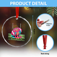 American Football Sprinkles Ice Cream Drip Field Goal Crystal Glass Ornament - Wonder Print Shop
