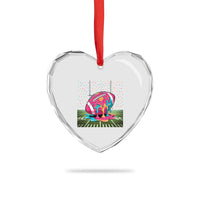 American Football Sprinkles Ice Cream Drip Field Goal Heart Crystal Glass Ornament - Wonder Print Shop