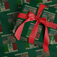 American Grown Italian Roots Wrapping Paper Roll USA Italy Flag Family Tree Italian - Wonder Print Shop