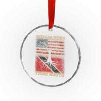 American Grown Trini Roots Crystal Glass Ornament Trinidad and Tobago USA Flag Trinidadian Proud Us TS10