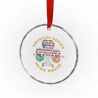 American Grown With Irish Roots Crystal Glass Ornament Irish American Shamrock - Wonder Print Shop