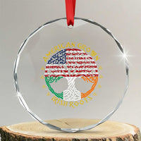 American Grown With Irish Roots Crystal Glass Ornament Irish American Tree - Wonder Print Shop