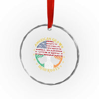 American Grown With Irish Roots Crystal Glass Ornament Irish American Tree - Wonder Print Shop