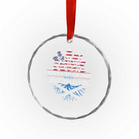 American Grown With Scottish Roots Crystal Glass Ornament Scottish American Heritage Thistle Flower - Wonder Print Shop