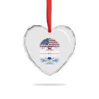 American Grown With Scottish Roots Heart Crystal Glass Ornament Family Heritage USA Scotland Pride Gift