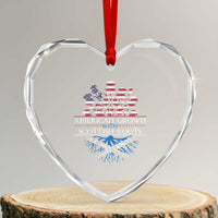American Grown With Scottish Roots Heart Crystal Glass Ornament Scottish American Heritage Thistle Flower - Wonder Print Shop