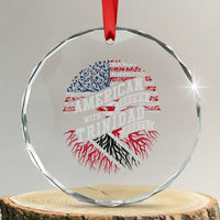 American Grown WIth Trinidad Roots Crystal Glass Ornament Proud Trinidadian and Tobagonian Americans