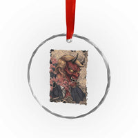American Leader Oni Mask Japanese Ukiyoe Crystal Glass Ornament Political Parody Graphic