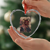 American Leader Oni Mask Japanese Ukiyoe Heart Crystal Glass Ornament Political Parody Graphic