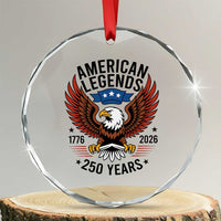American Legends Eagle Crystal Glass Ornament 250 Years Patriotic Heritage 1776 to 2026 Semiquincentennial - Wonder Print Shop