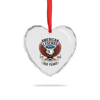 American Legends Eagle Heart Crystal Glass Ornament 250 Years Patriotic Heritage 1776 to 2026 Semiquincentennial - Wonder Print Shop