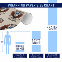 American Legends Eagle Wrapping Paper Roll 250 Years Patriotic Heritage 1776 to 2026 Semiquincentennial - Wonder Print Shop