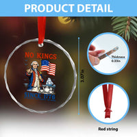 American Patriot George Washington No Kings Crystal Glass Ornament Political Humor Gift