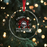 American Patriotic Skull Crystal Glass Ornament Liberty Dies When Good Men Do Nothing US Patriot Military TS02