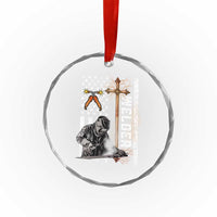 American Welder Crystal Glass Ornament Welding USA Flag Christian Cross - Wonder Print Shop