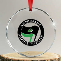 Amphibians Against Fascism Crystal Glass Ornament Anti-Fascist Frog Logo Portland Protest TS02