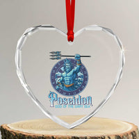 Ancient Greek Mythology Poseidon Dartist Heart Crystal Glass Ornament God Of The Dart Sea Trident - Wonder Print Shop